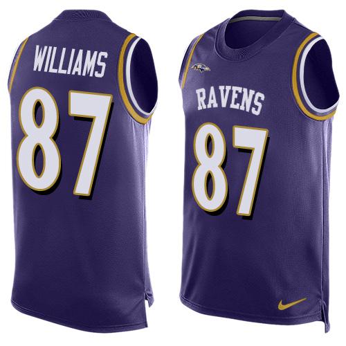 Nike Ravens #87 Maxx Williams Purple Team Color Men's Stitched NFL Limited Tank Top Jersey - Click Image to Close